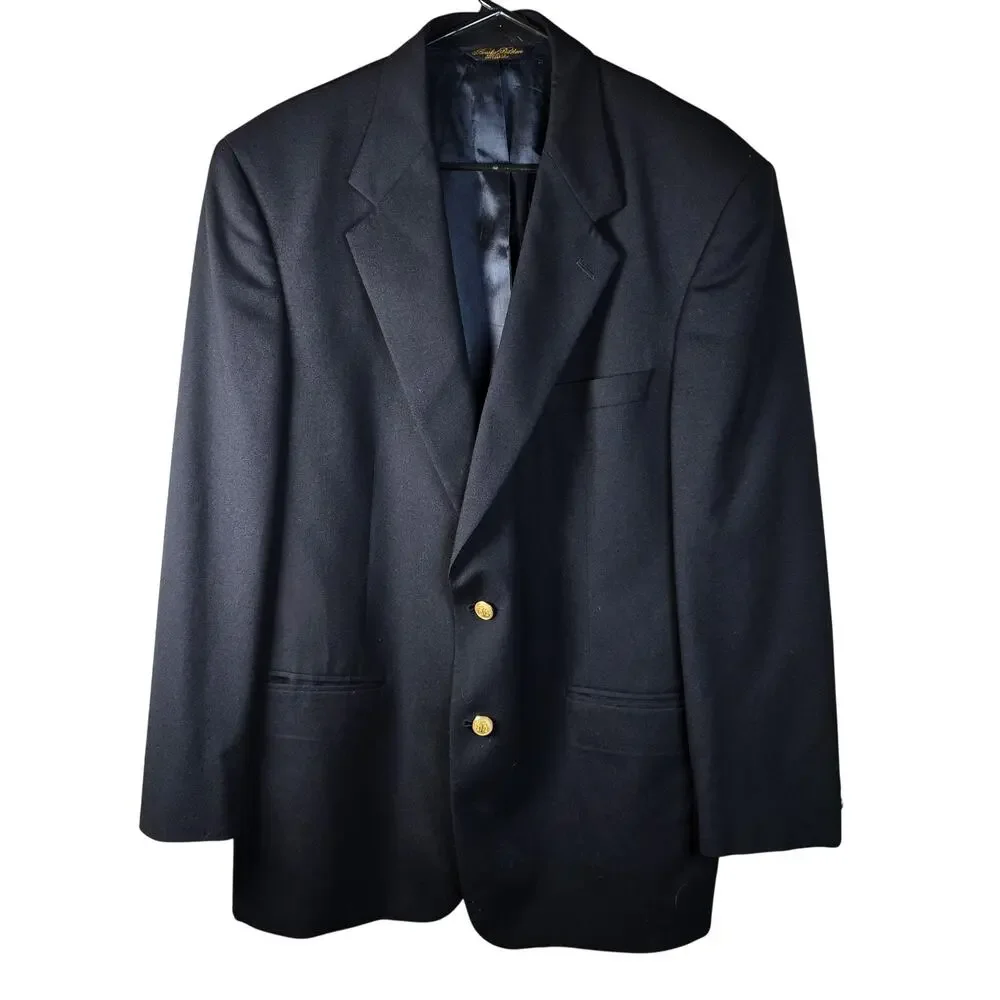 Brooks Brothers Blazer 44 Long Wool Gold Buttons USA